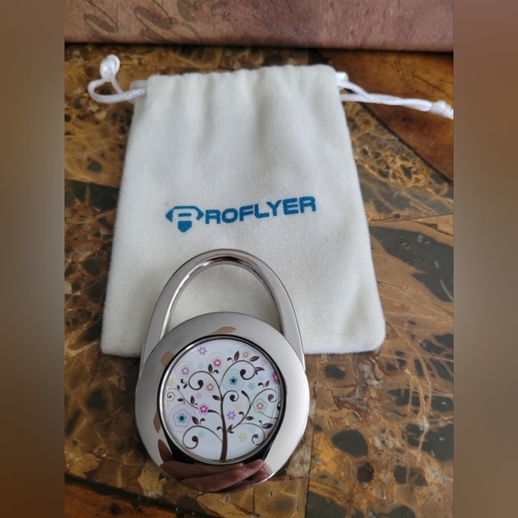 Source Unknown Accessories - Source Unknown Silver and White Tree Design Purse Hook